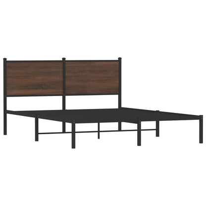 Giroletto senza Materasso in Metallo Rovere Marrone 140x200 cm