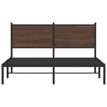 Giroletto senza Materasso in Metallo Rovere Marrone 140x200 cm | homemem39