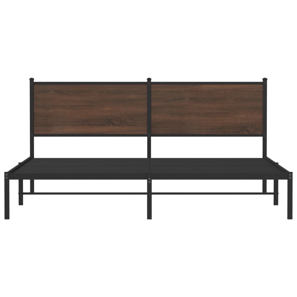 Giroletto senza Materaso in Metallo Rovere Marrone 160x200 cm - homemem39