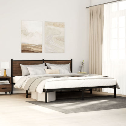 Giroletto senza Materaso in Metallo Rovere Marrone 180x200 cm | homemem39