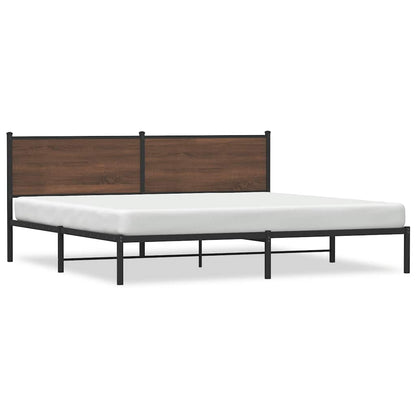 Giroletto senza Materaso in Metallo Rovere Marrone 193x203 cm | homemem39