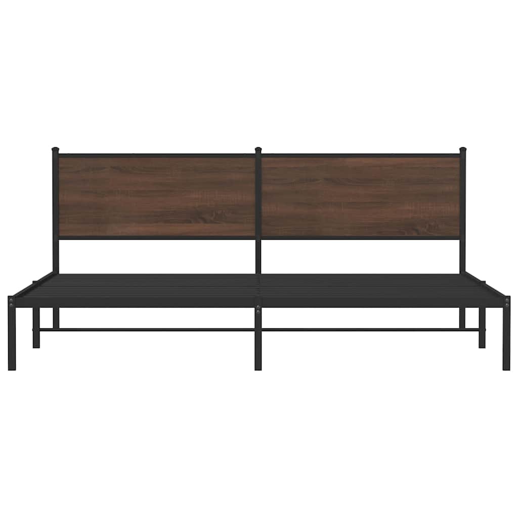Giroletto senza Materaso in Metallo Rovere Marrone 193x203 cm | homemem39