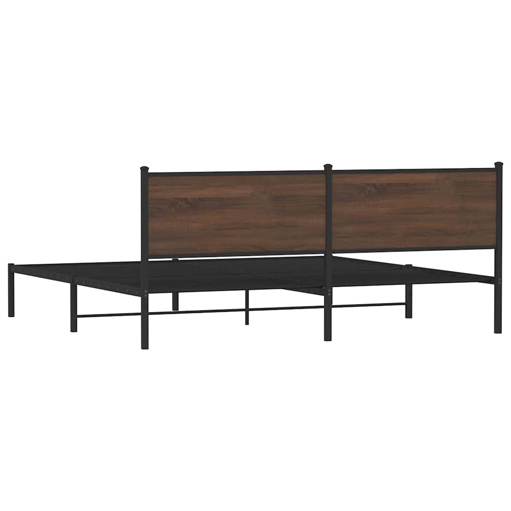 Giroletto senza Materaso in Metallo Rovere Marrone 193x203 cm | homemem39
