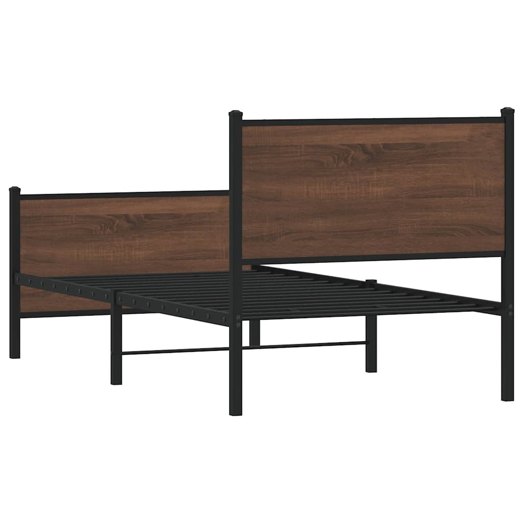 Giroletto senza Materasso in Metallo Rovere Marrone 80x200 cm