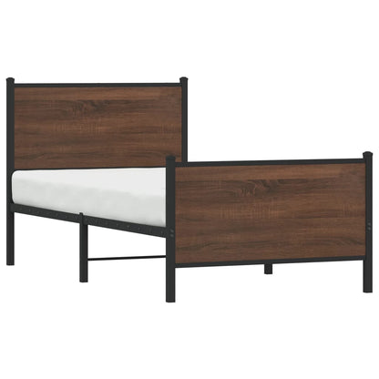 Giroletto senza Materasso in Metallo Rovere Marrone 90x190 cm