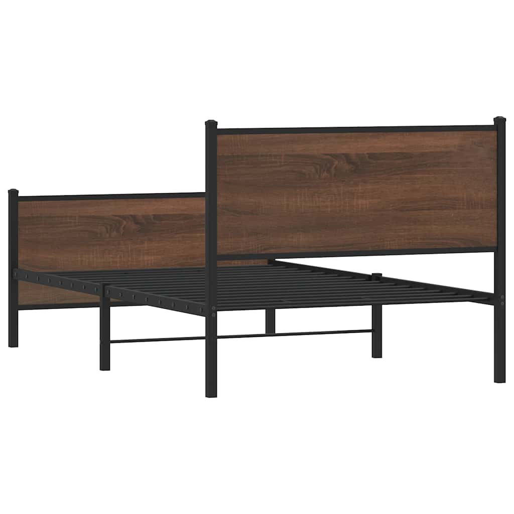 Giroletto senza Materasso in Metallo Rovere Marrone 100x200 cm