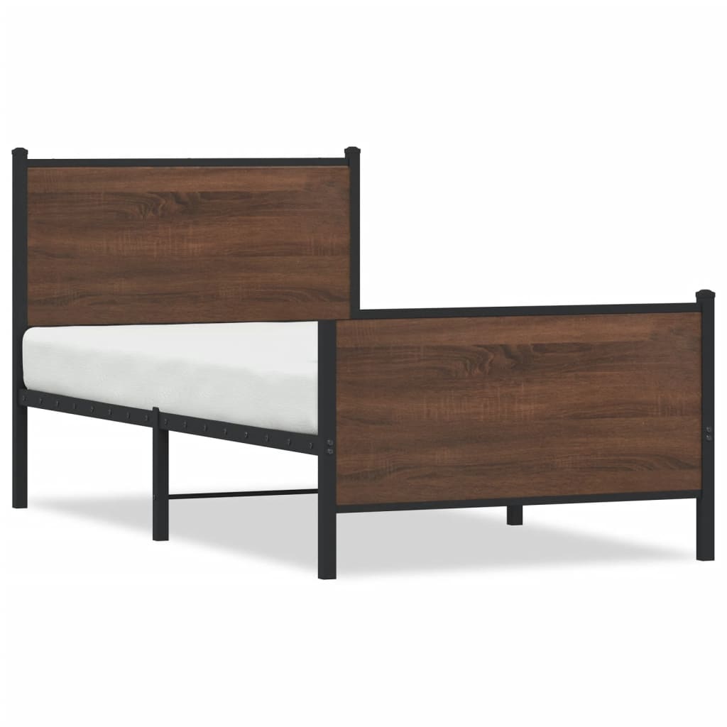 Giroletto senza Materasso in Metallo Rovere Marrone 107x203 cm