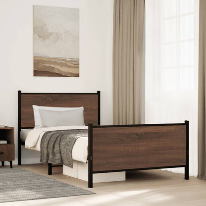 Giroletto senza Materasso in Metallo Rovere Marrone 107x203 cm