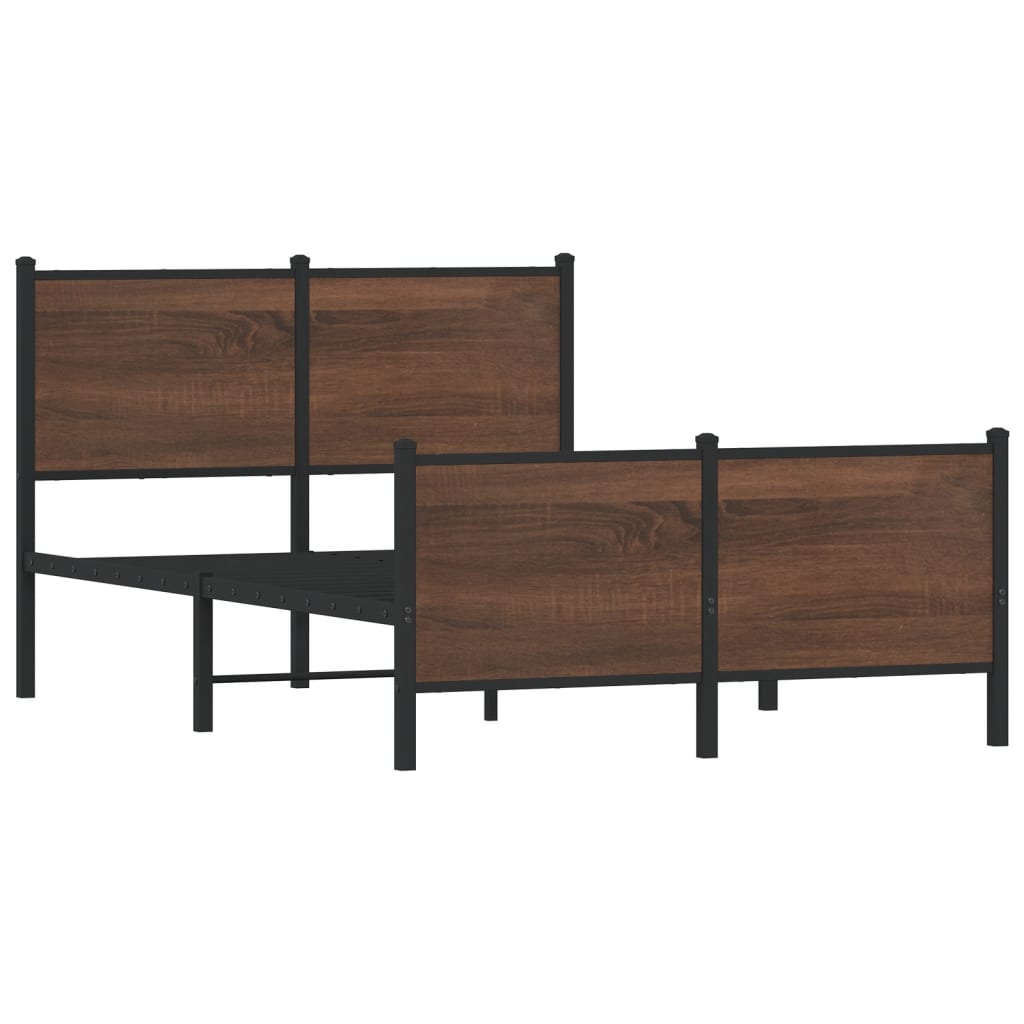 Giroletto senza Materasso in Metallo Rovere Marrone 120x190 cm