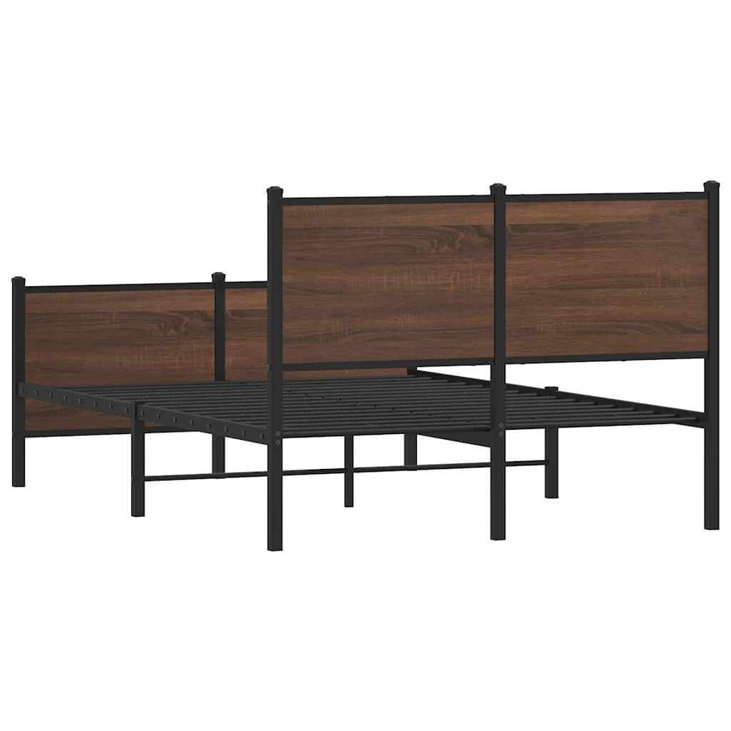 Giroletto senza Materasso in Metallo Rovere Marrone 120x200 cm | homemem39