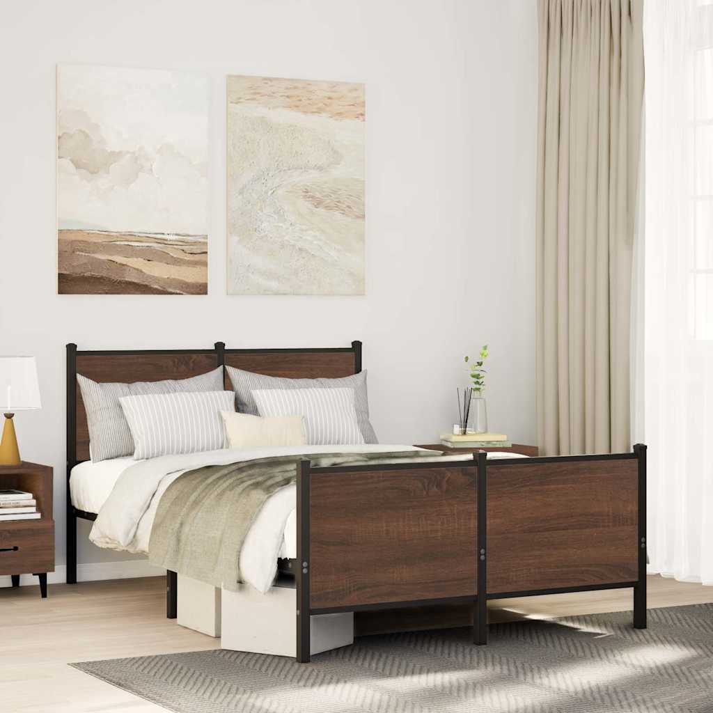 Giroletto senza Materasso in Metallo Rovere Marrone 120x200 cm | homemem39