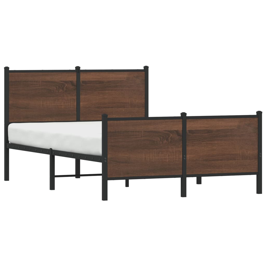 Giroletto senza Materaso in Metallo Rovere Marrone 137x190 cm
