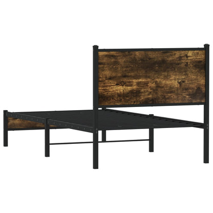 Giroletto senza Materasso in Metallo Rovere Fumo 75x190 cm