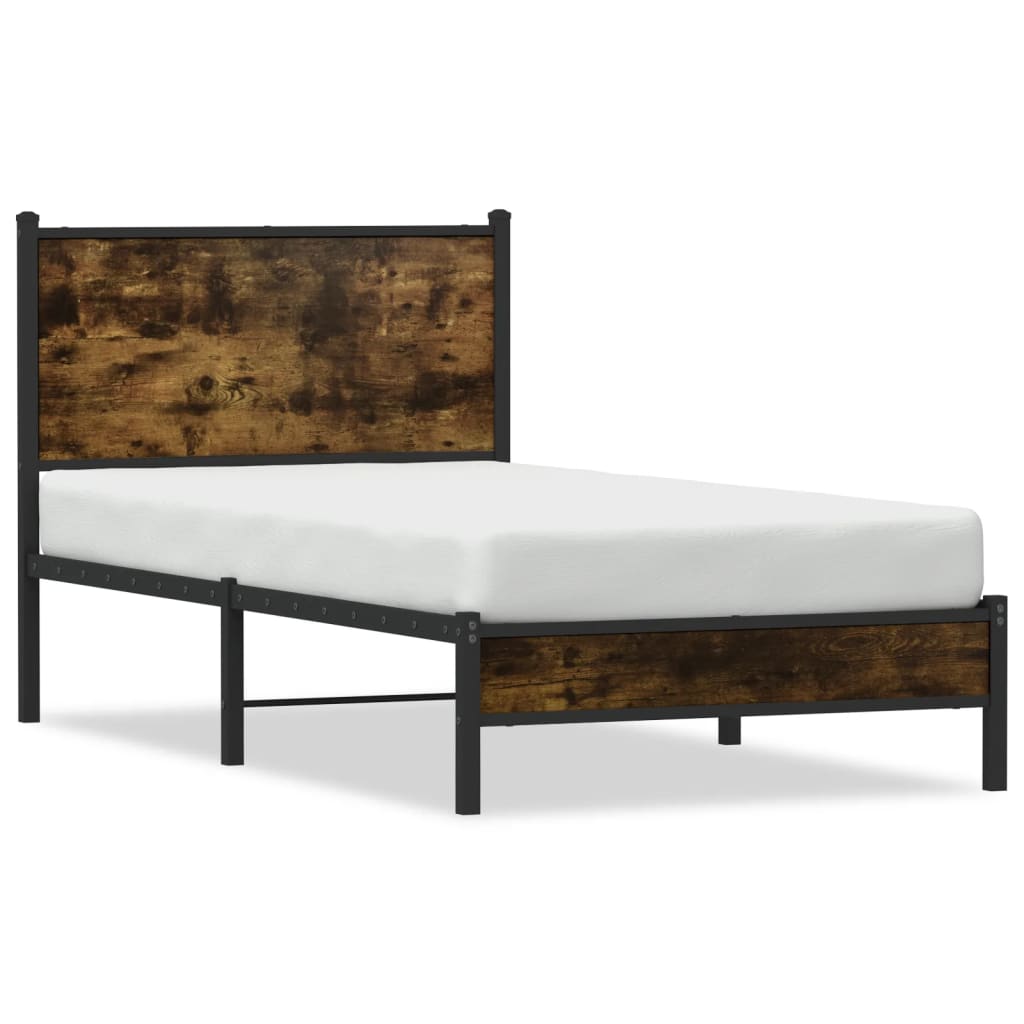 Giroletto senza Materaso in Metallo Rovere Fumo 80x200 cm | homemem39
