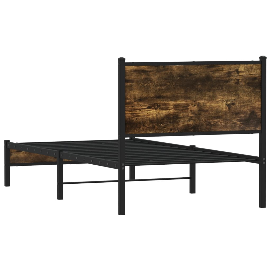 Giroletto senza Materaso in Metallo Rovere Fumo 90x190 cm