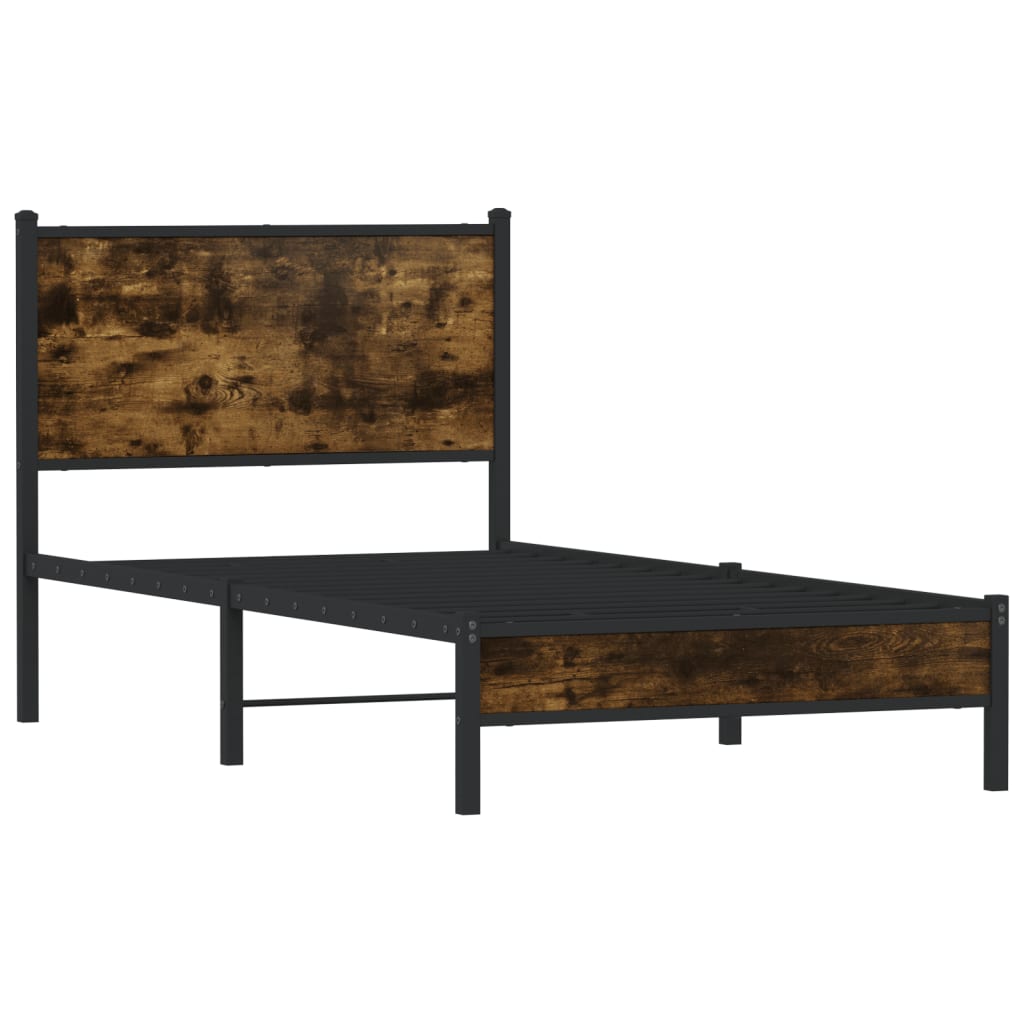 Giroletto senza Materaso in Metallo Rovere Fumo 90x200 cm | homemem39
