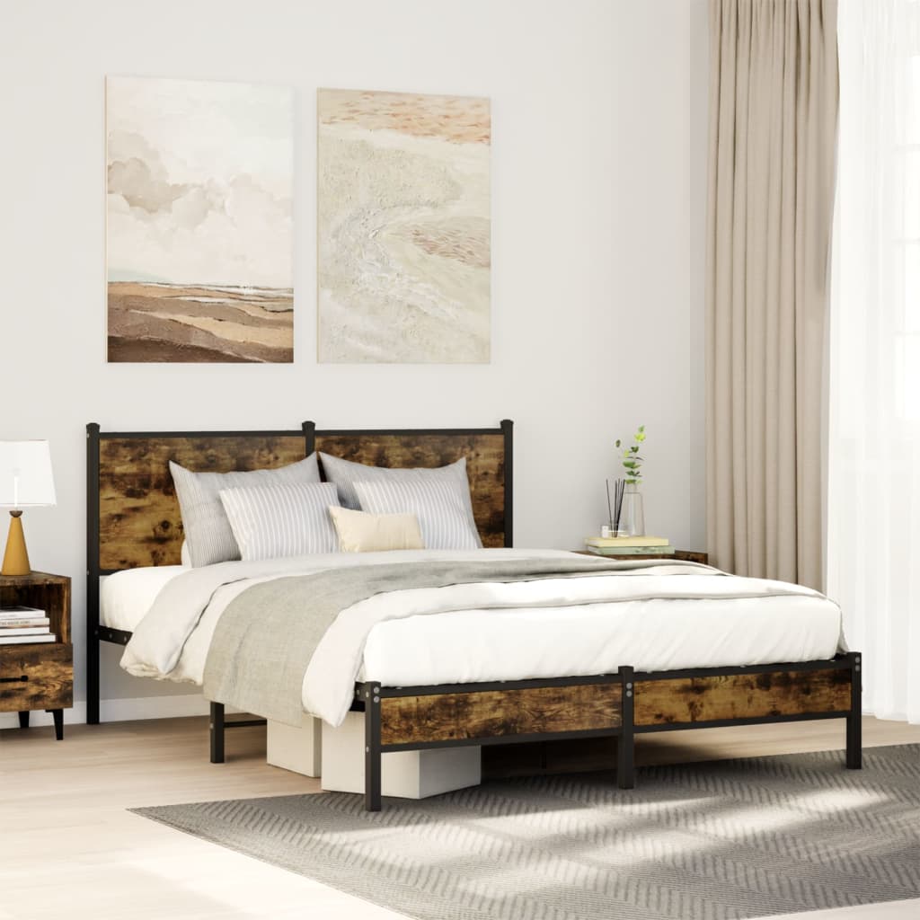 Giroletto senza Materaso in Metallo Rovere Fumo 137x190 cm