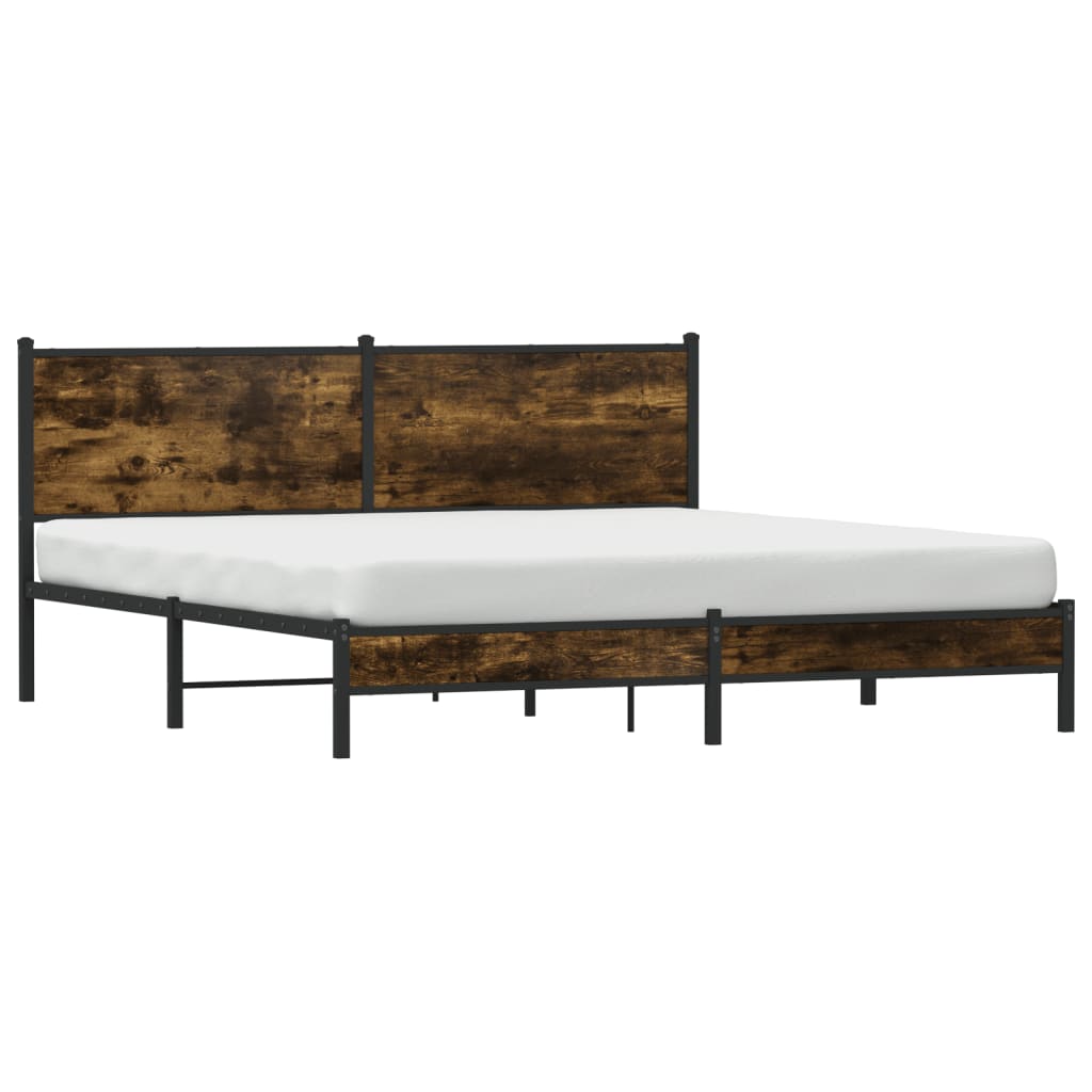 Giroletto senza Materaso in Metallo Rovere Fumo 160x200 cm