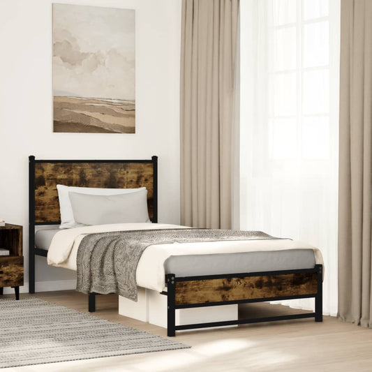 Giroletto senza Materasso in Metallo Rovere Fumo 75x190 cm | homemem39