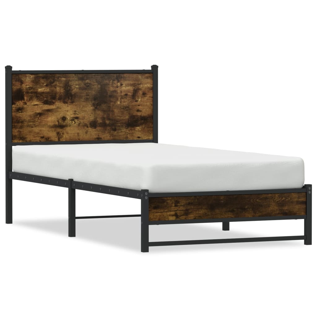 Giroletto senza Materaso in Metallo Rovere Fumo 90x190 cm | homemem39