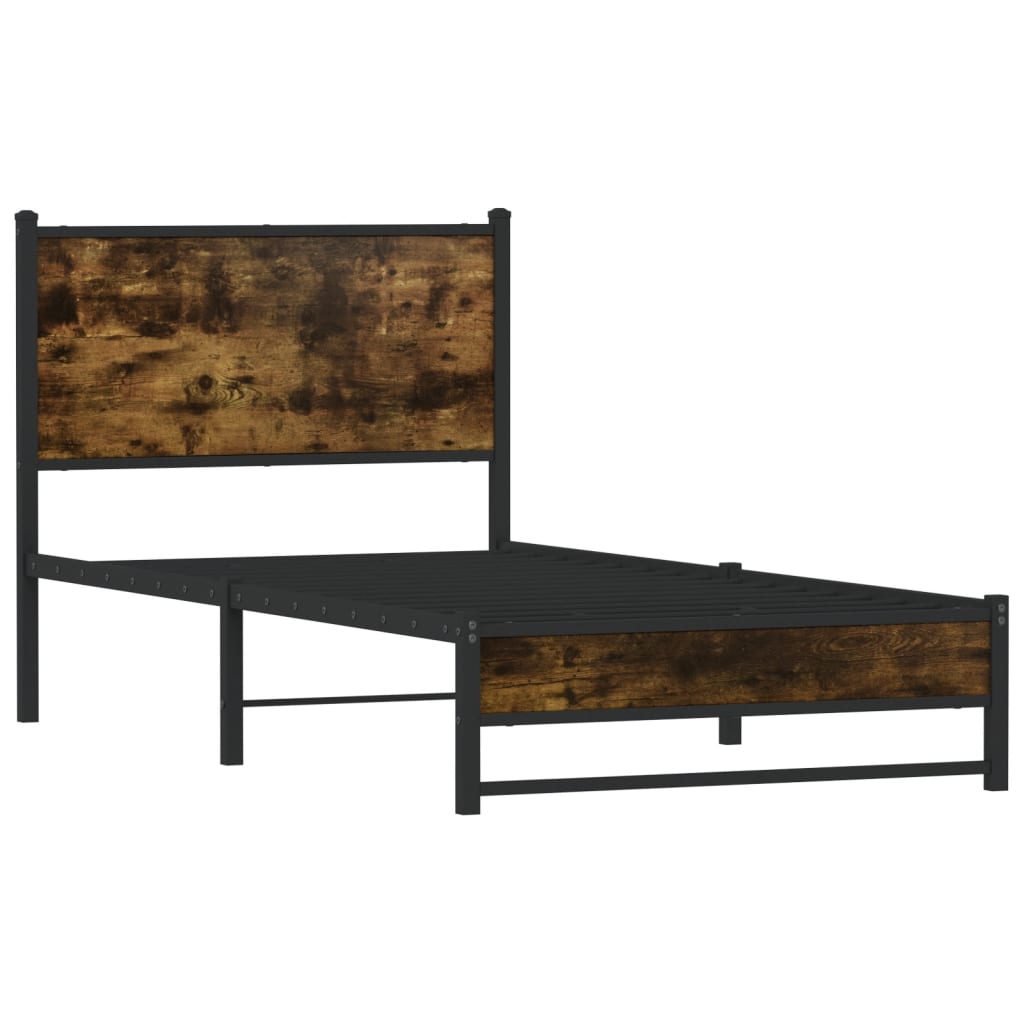 Giroletto senza Materaso in Metallo Rovere Fumo 90x190 cm
