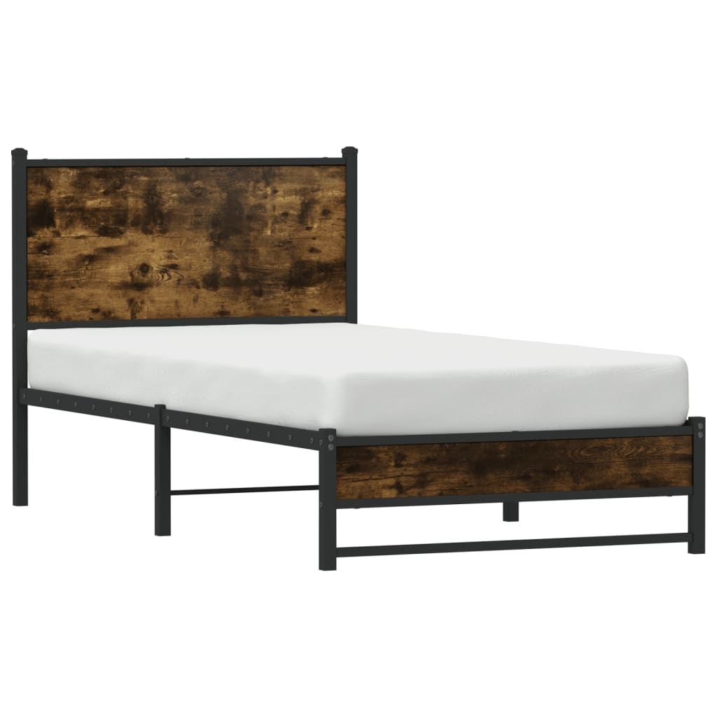 Giroletto senza Materaso in Metallo Rovere Fumo 90x190 cm
