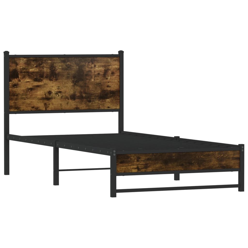 Giroletto senza Materaso in Metallo Rovere Fumo 100x200 cm