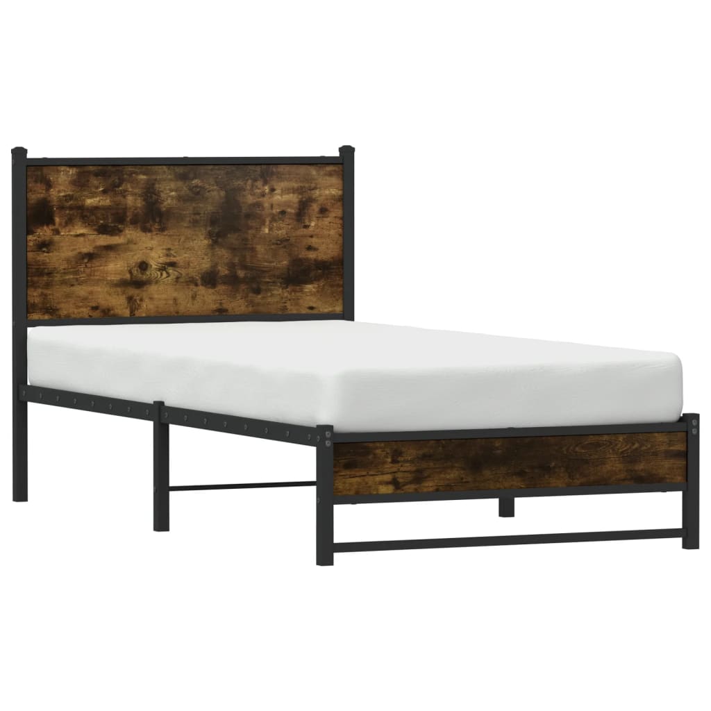 Giroletto senza Materaso in Metallo Rovere Fumo 100x200 cm