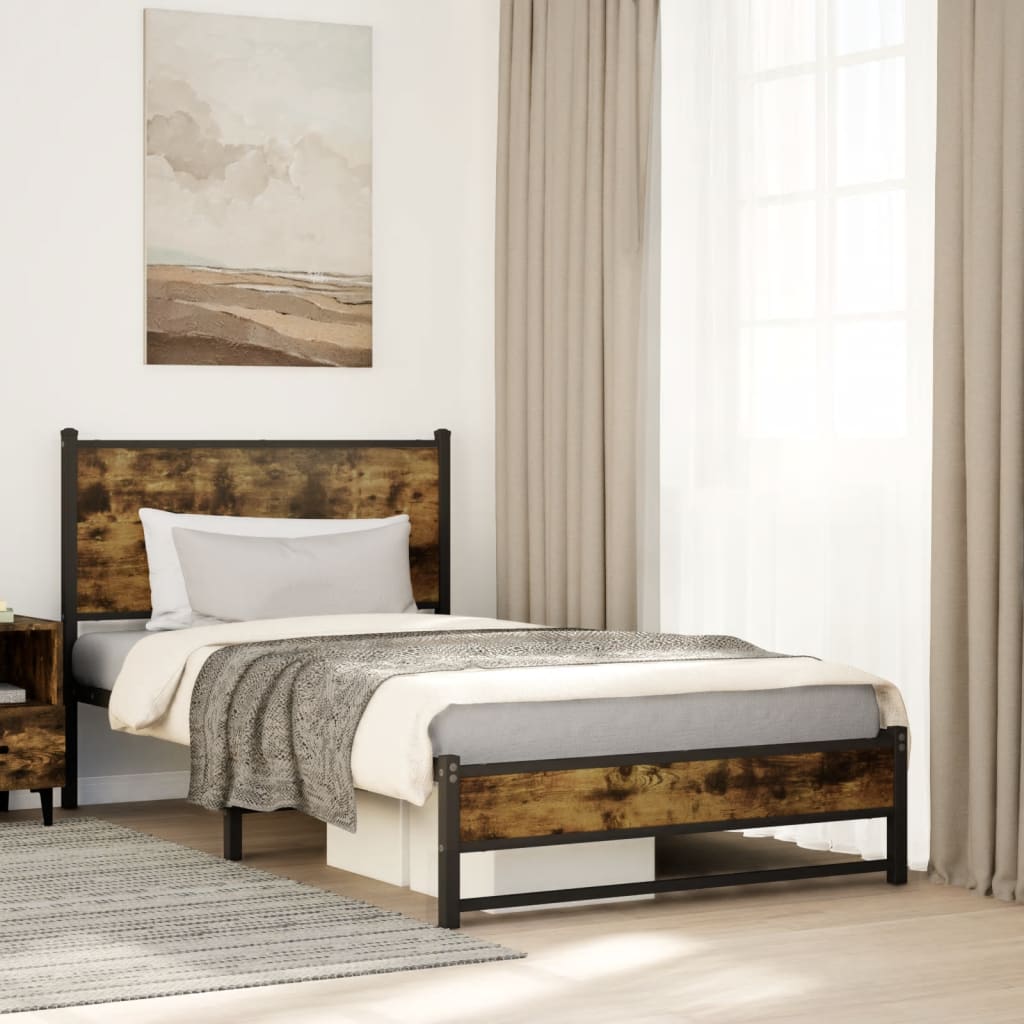 Giroletto senza Materaso in Metallo Rovere Fumo 107x203 cm