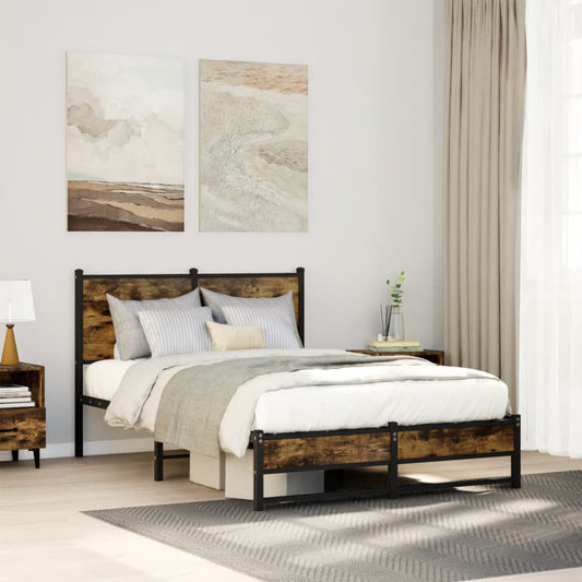 Giroletto senza Materaso in Metallo Rovere Fumo 120x200 cm | homemem39