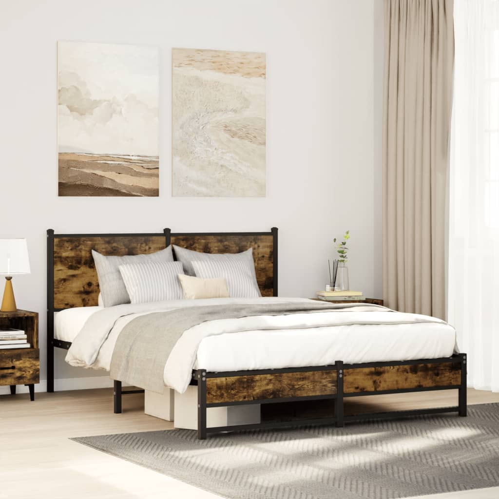 Giroletto senza Materaso in Metallo Rovere Fumo 137x190 cm