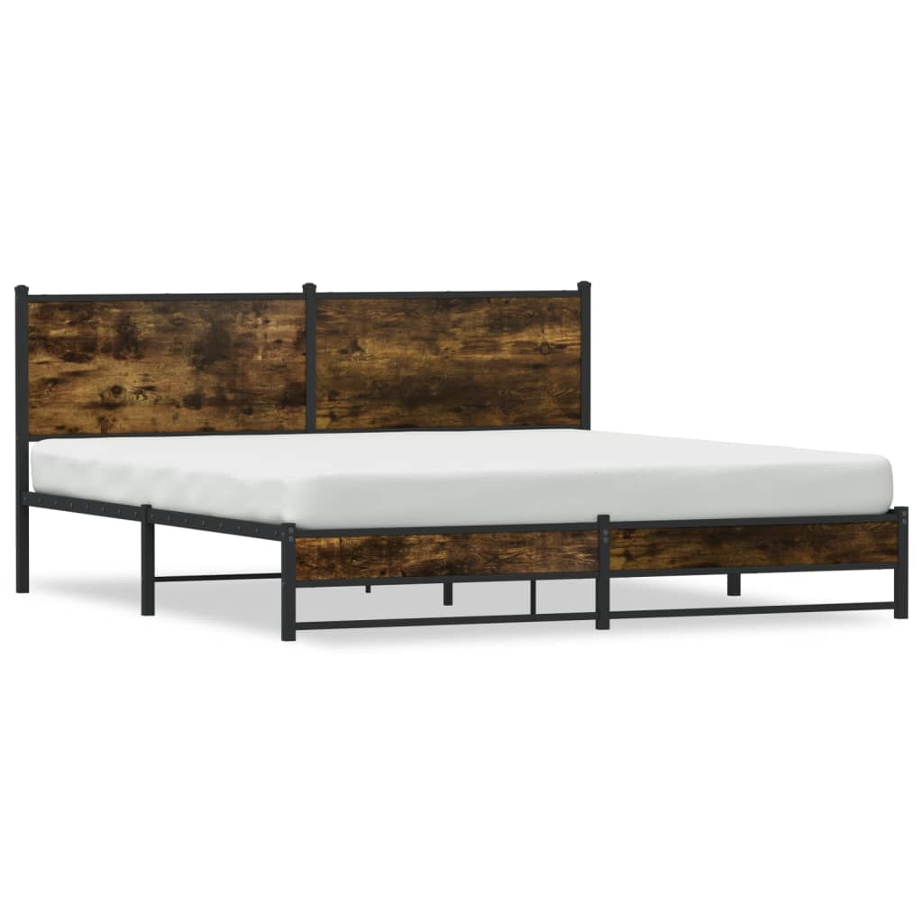 Giroletto senza Materaso in Metallo Rovere Fumo 160x200 cm | homemem39