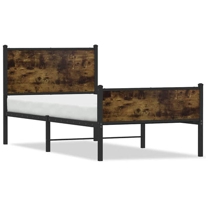 Giroletto senza Materasso in Metallo Rovere Fumo 75x190 cm | homemem39