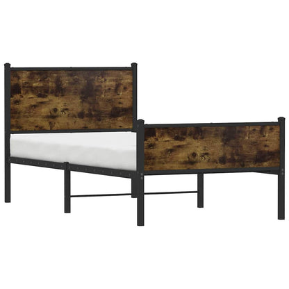 Giroletto senza Materasso in Metallo Rovere Fumo 75x190 cm