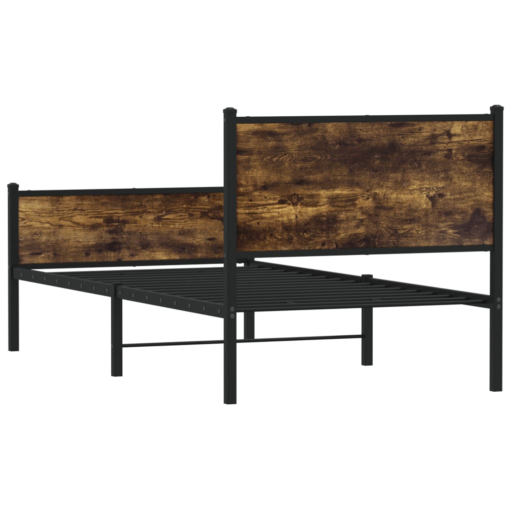 Giroletto senza Materaso in Metallo Rovere Fumo 80x200 cm