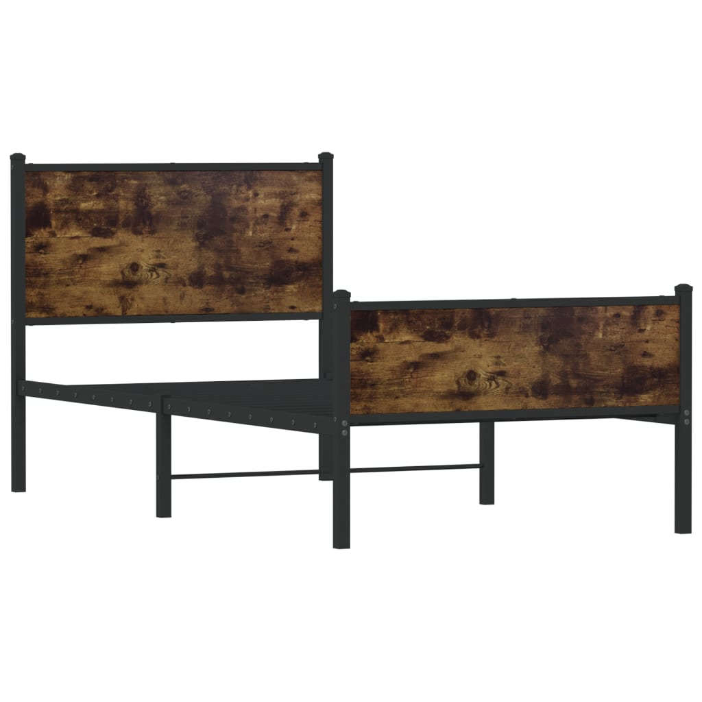 Giroletto senza Materaso in Metallo Rovere Fumo 90x190 cm - homemem39