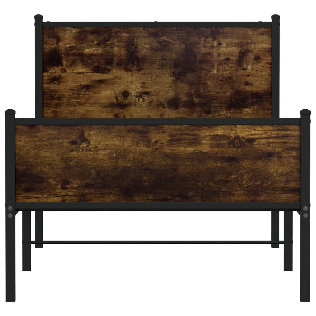 Giroletto senza Materaso in Metallo Rovere Fumo 90x190 cm - homemem39