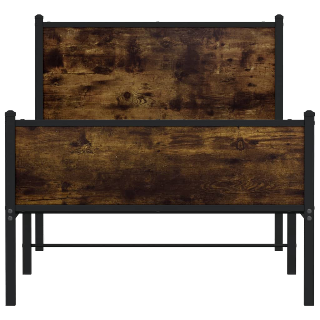 Giroletto senza Materaso in Metallo Rovere Fumo 90x200 cm - homemem39