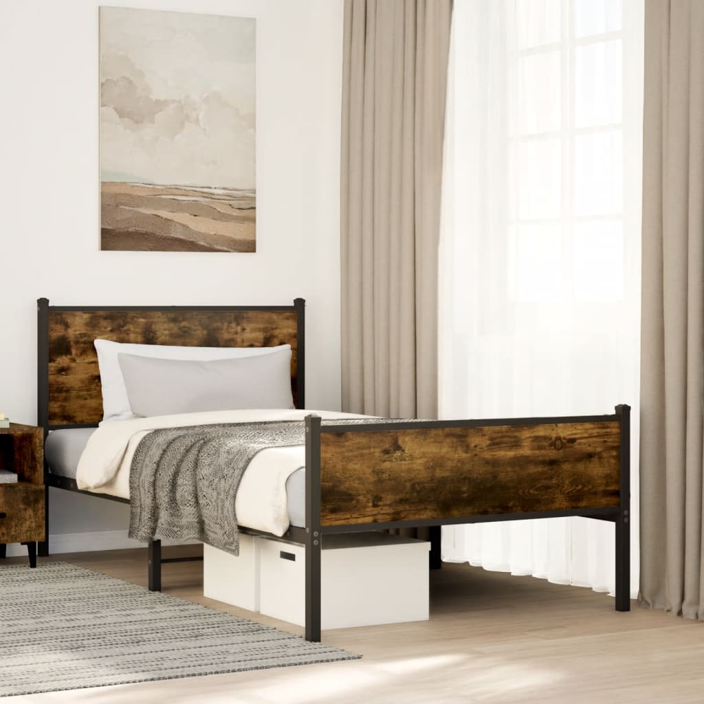 Giroletto senza Materaso in Metallo Rovere Fumo 100x190 cm