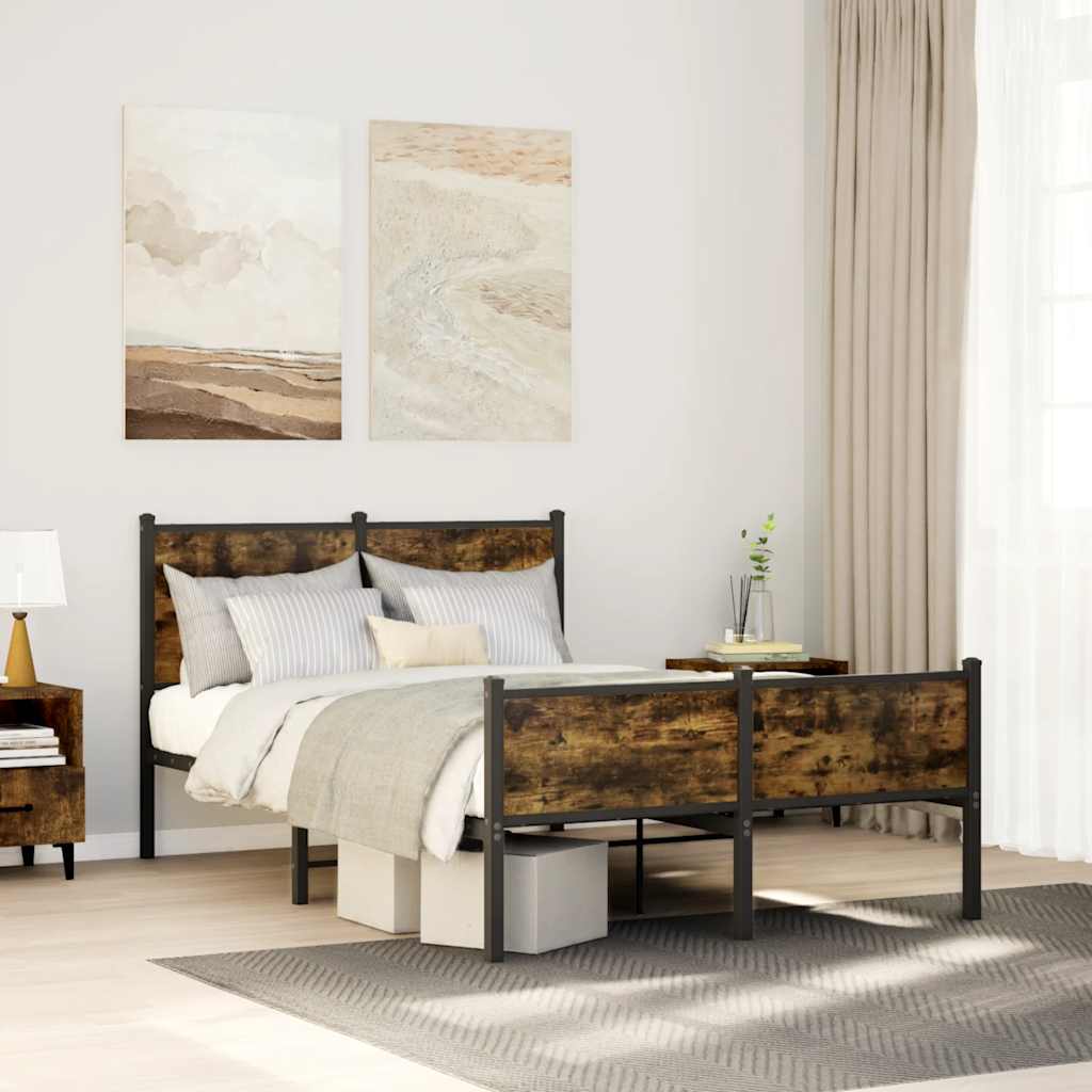 Giroletto senza Materasso in Metallo Rovere Fumo 120x190 cm | homemem39