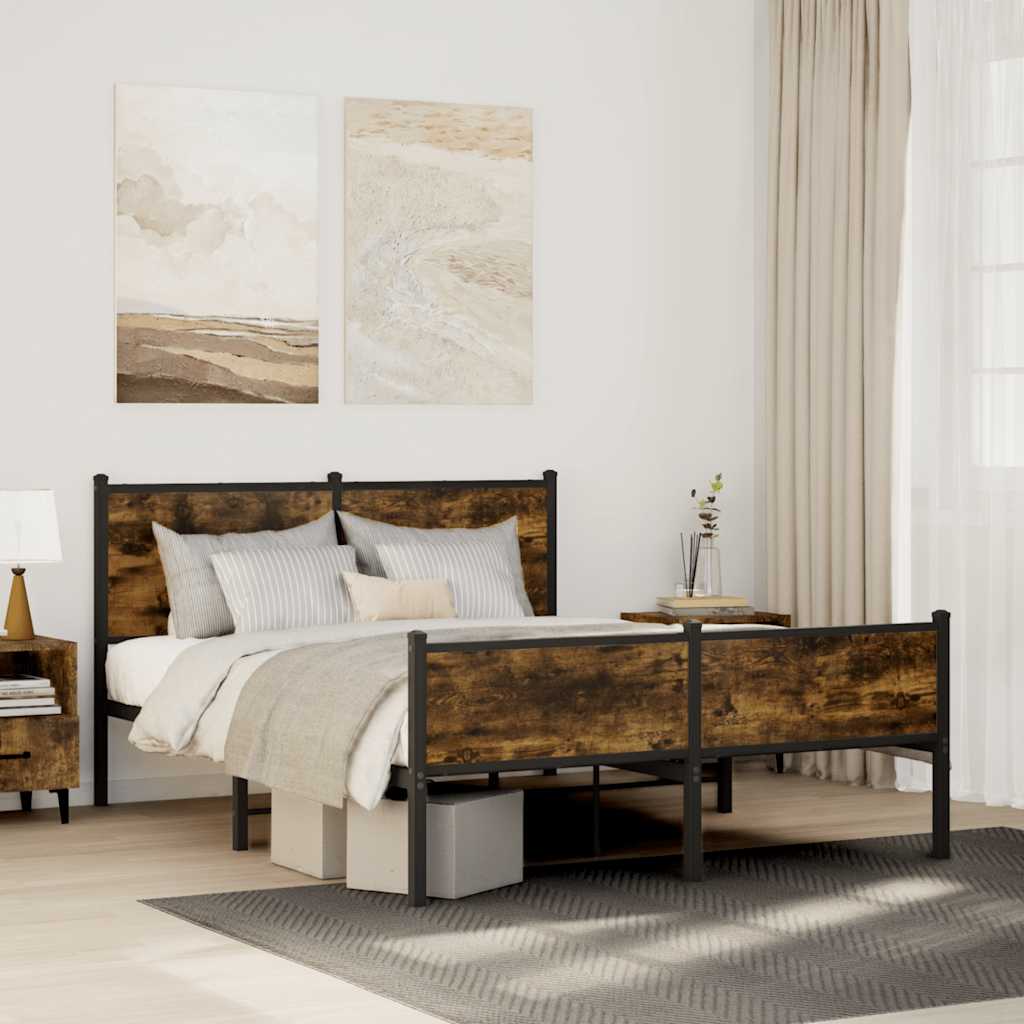 Giroletto senza Materaso in Metallo Rovere Fumo 137x190 cm