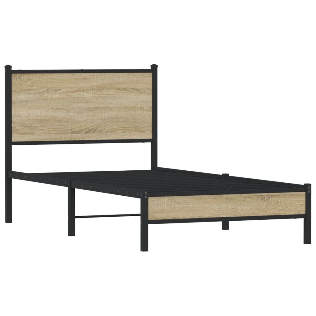 Giroletto senza Materaso in Metallo Rovere Sonoma 75x190 cm