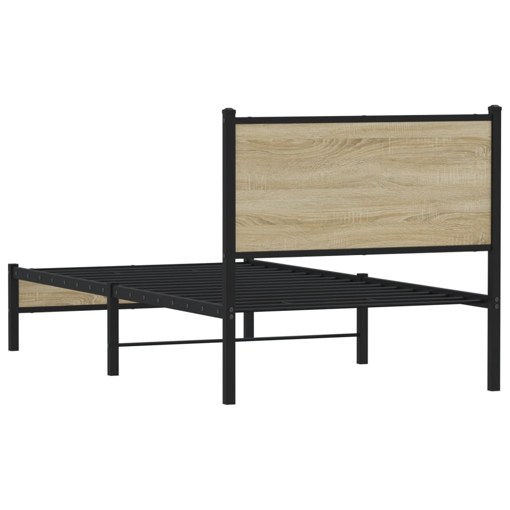 Giroletto senza Materaso in Metallo Rovere Sonoma 75x190 cm