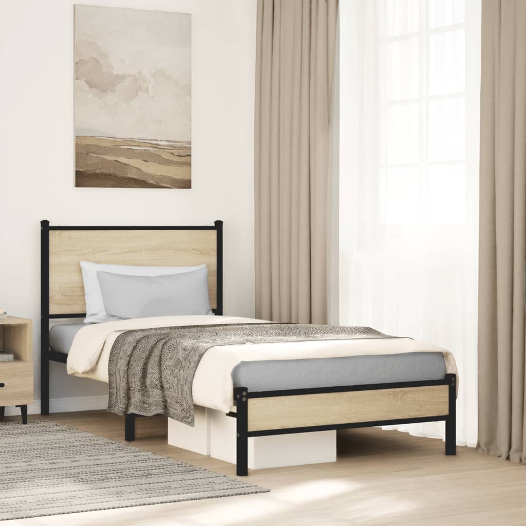 Giroletto senza Materaso in Metallo Rovere Sonoma 75x190 cm | homemem39