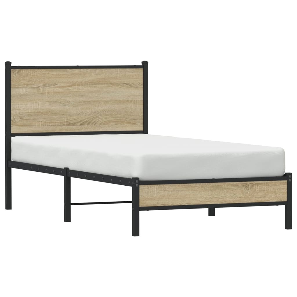 Giroletto senza Materaso in Metallo Rovere Sonoma 80x200 cm