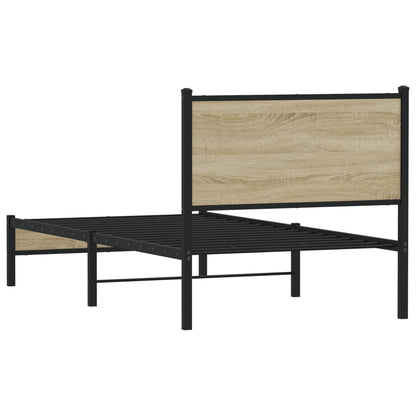 Giroletto senza Materaso in Metallo Rovere Sonoma 80x200 cm