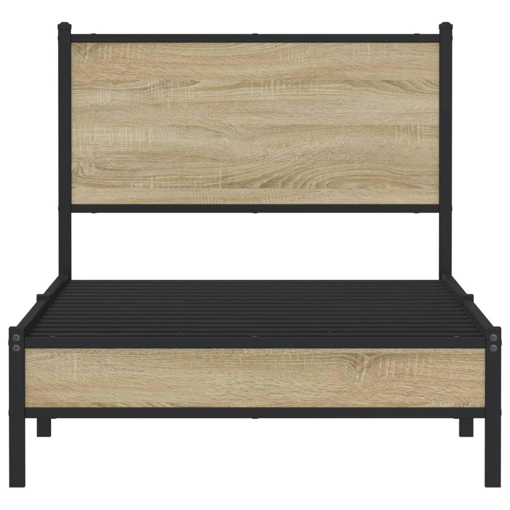 Giroletto senza Materaso in Metallo Rovere Sonoma 90x190 cm | homemem39