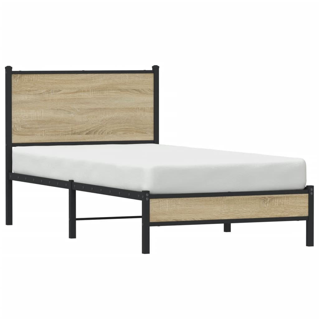 Giroletto senza Materaso in Metallo Rovere Sonoma 90x200 cm