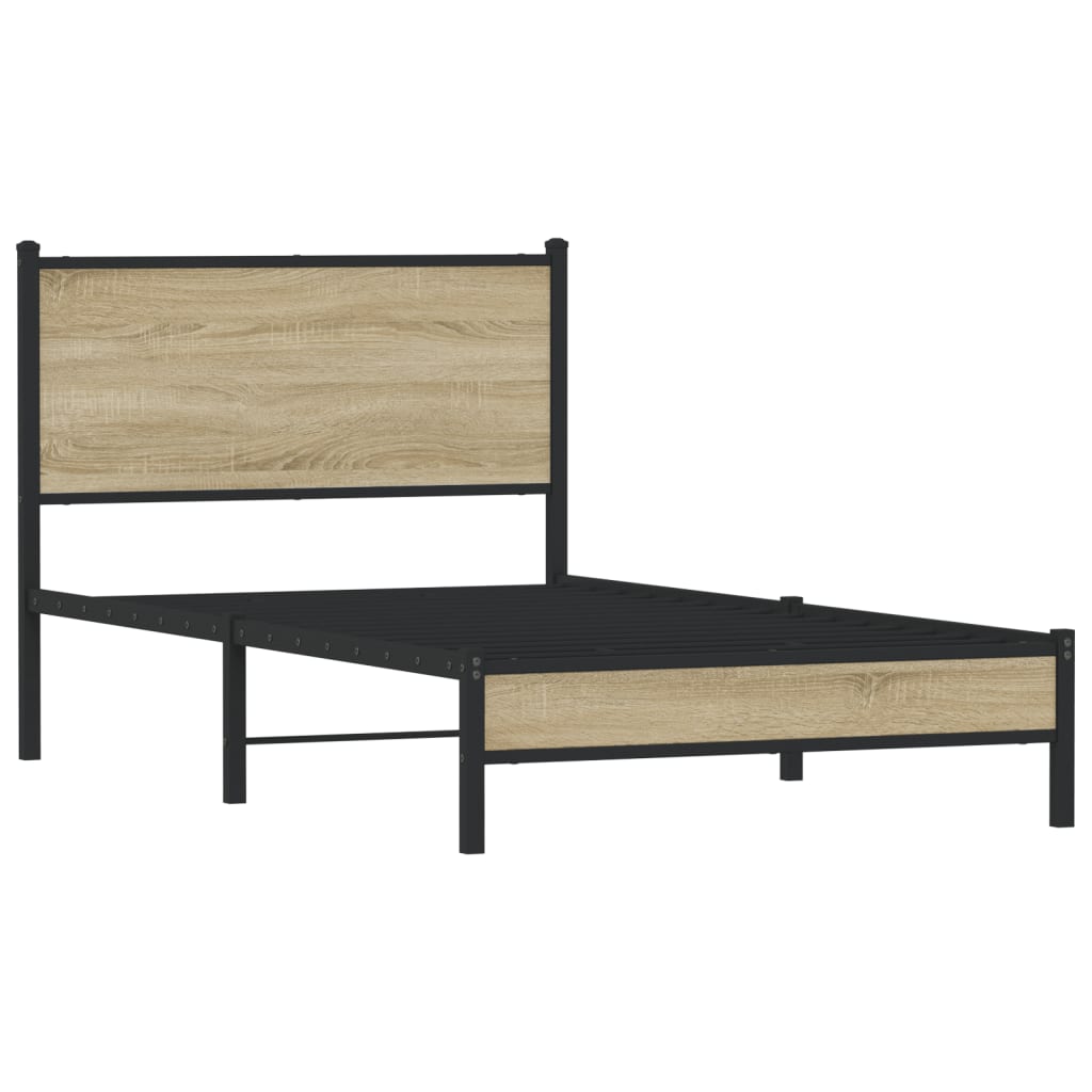 Giroletto senza Materaso in Metallo Rovere Sonoma 100x200 cm | homemem39