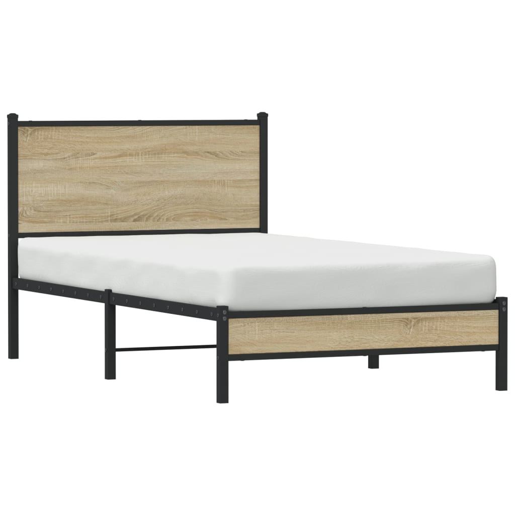 Giroletto senza Materaso in Metallo Rovere Sonoma 100x200 cm